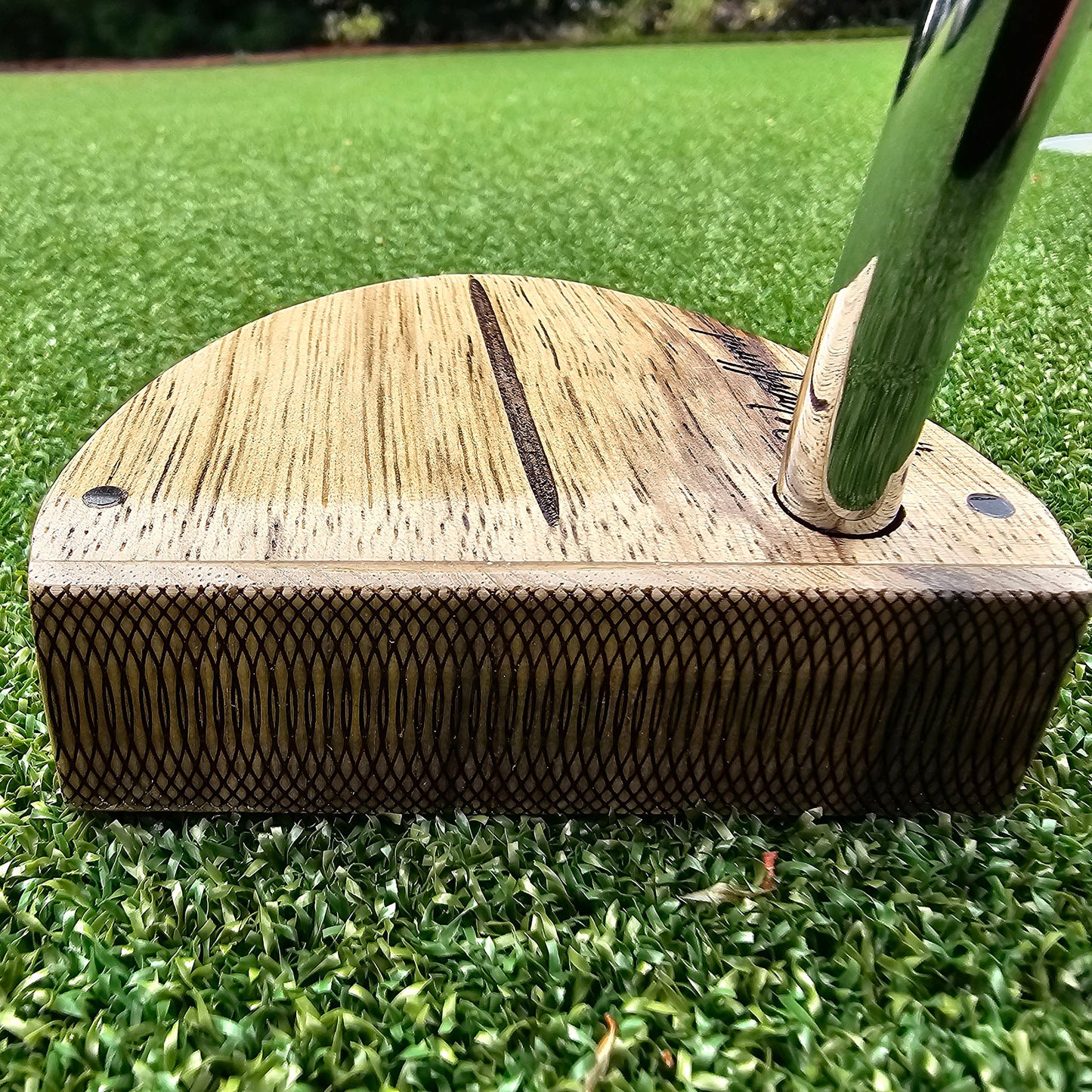 Hard Oak body putter with Black Limba top and face plate