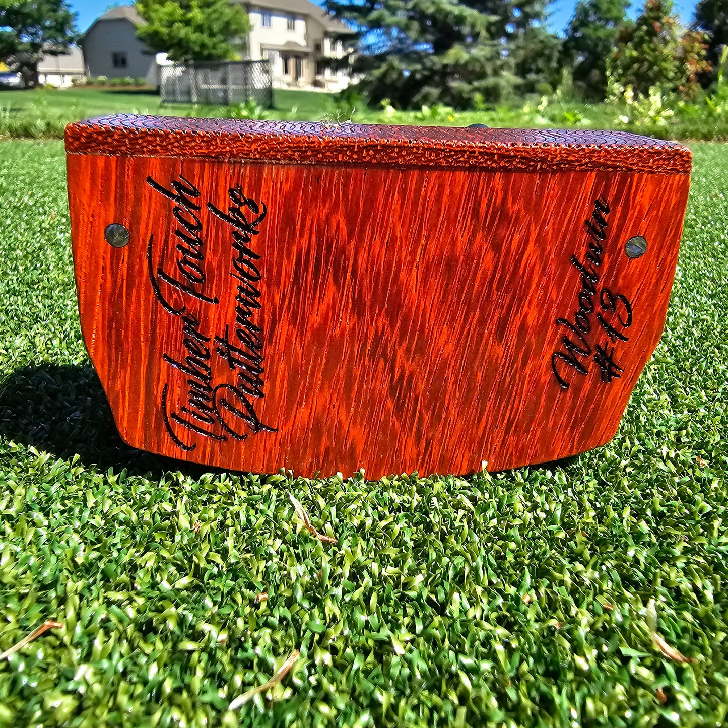 Padauk wood body putter with Maple inlays