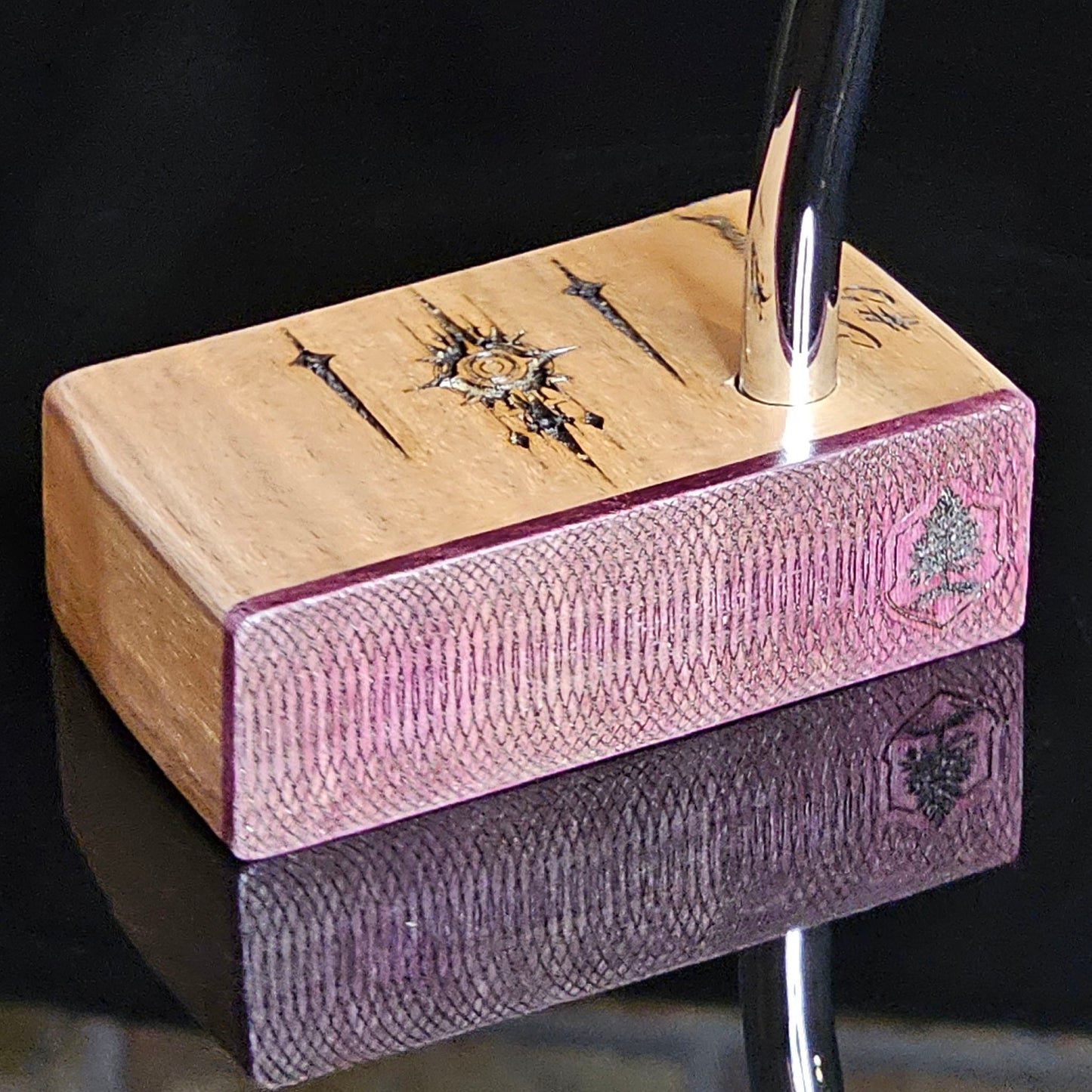 Walnut wood body putter with Purpleheart face