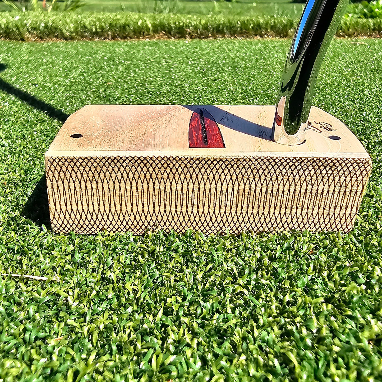 Red Oak body and face plate putter with Padauk inlay