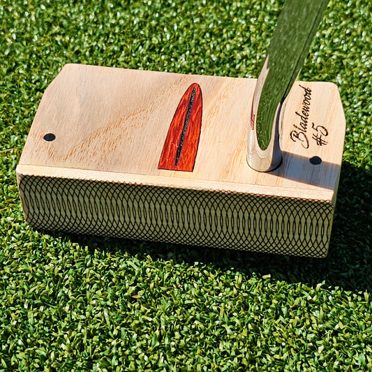 Red Oak body and face plate putter with Padauk inlay