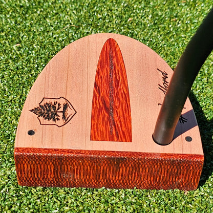 Red Cedar Body putter with Padauk wood inlay and Padauk Face plate