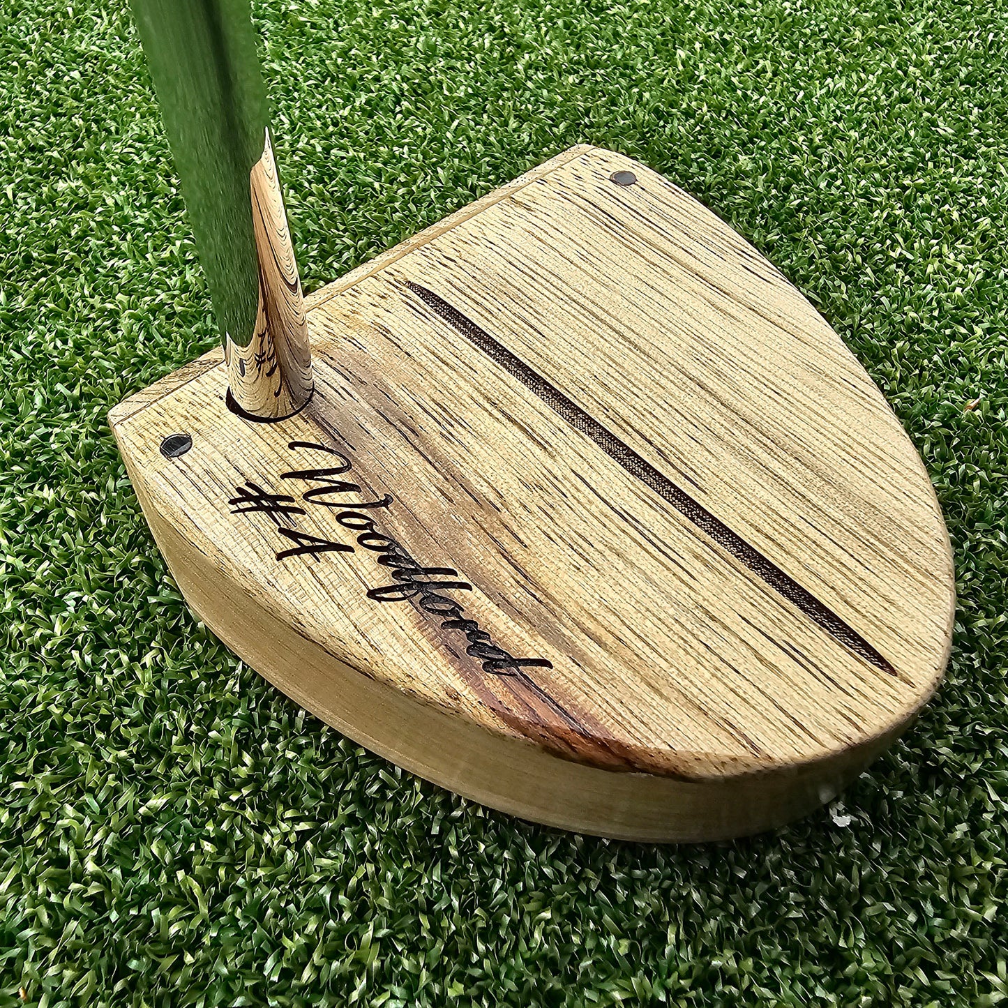 Hard Oak body putter with Black Limba top and face plate