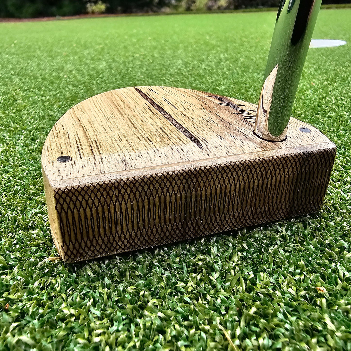 Hard Oak body putter with Black Limba top and face plate