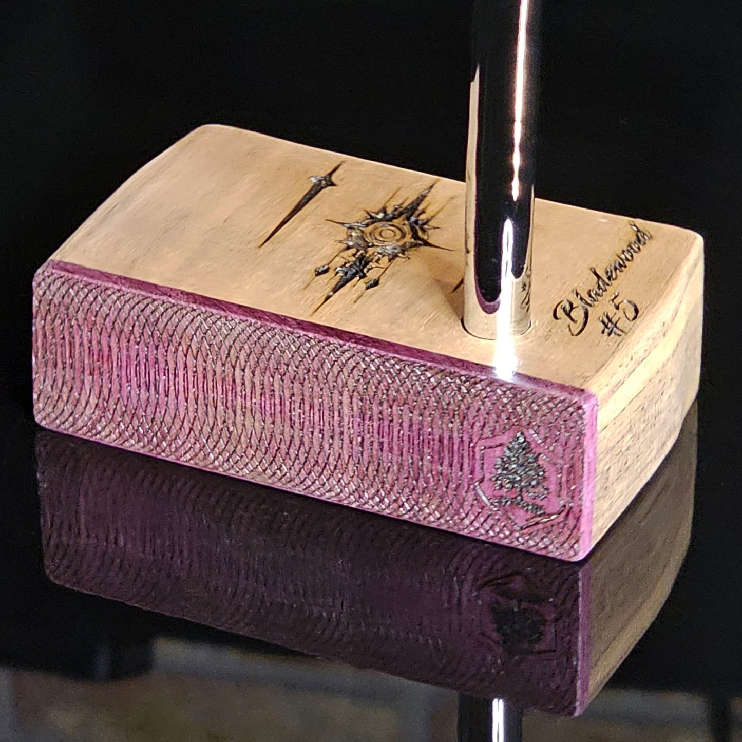 Walnut wood body putter with Purpleheart face