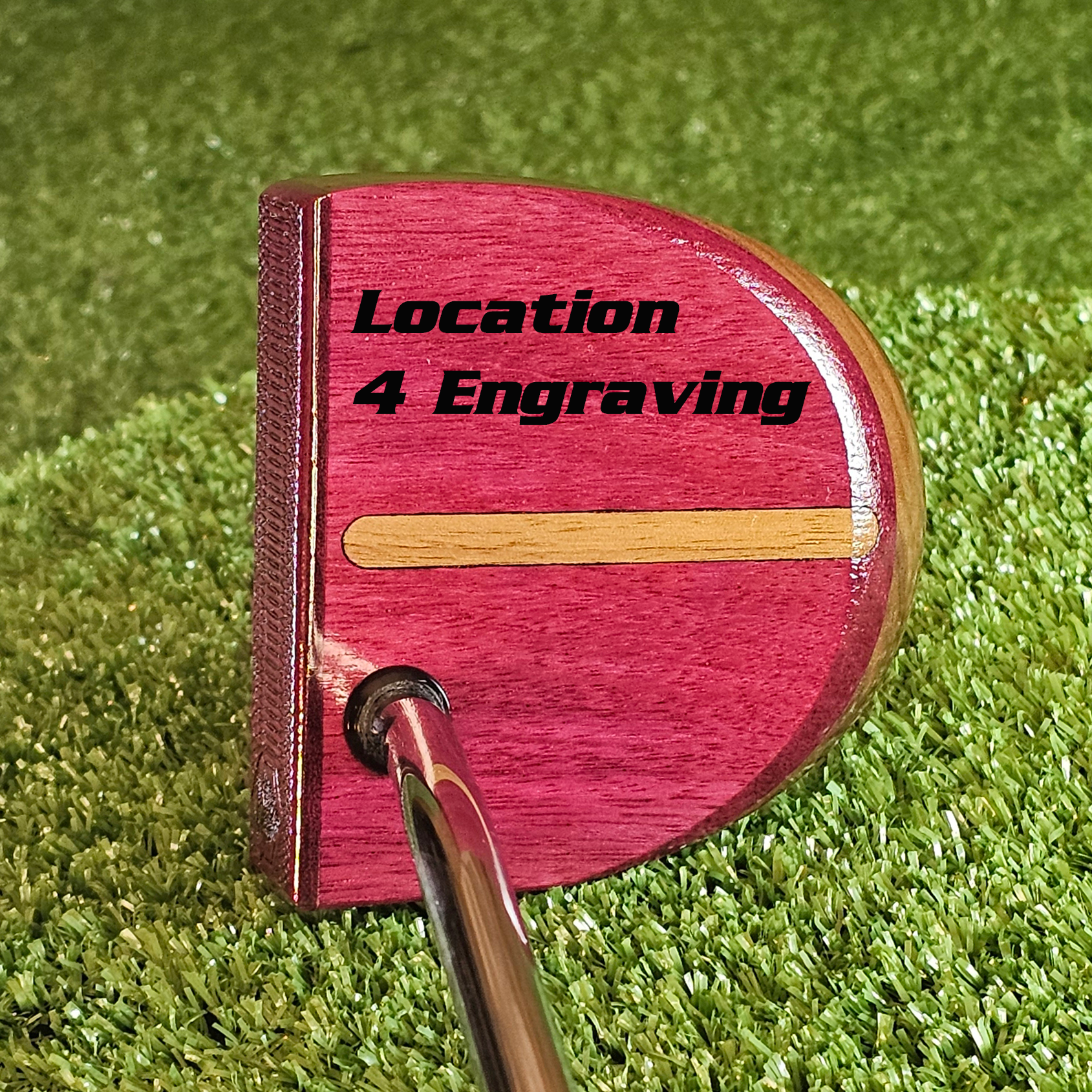 Plumbline wood putter with exotic Purpleheart and Walnut FATTY style