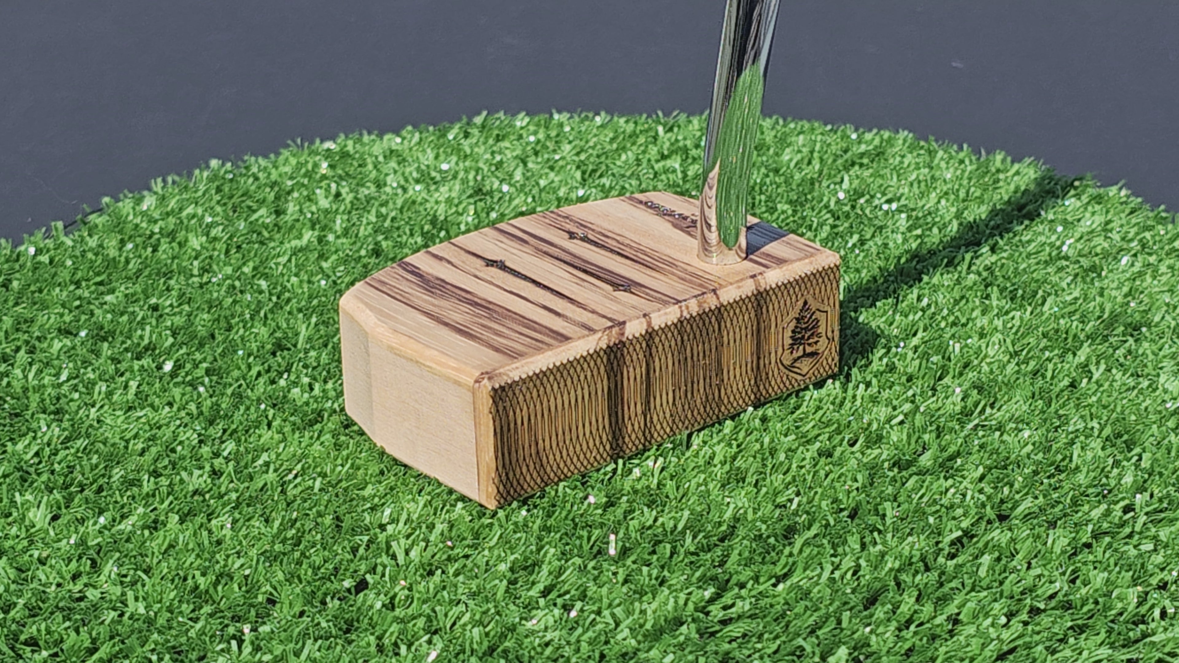 Zebrawood top and faceplate putter with Hard Maple body