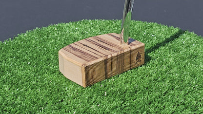 Zebrawood top and faceplate putter with Hard Maple body