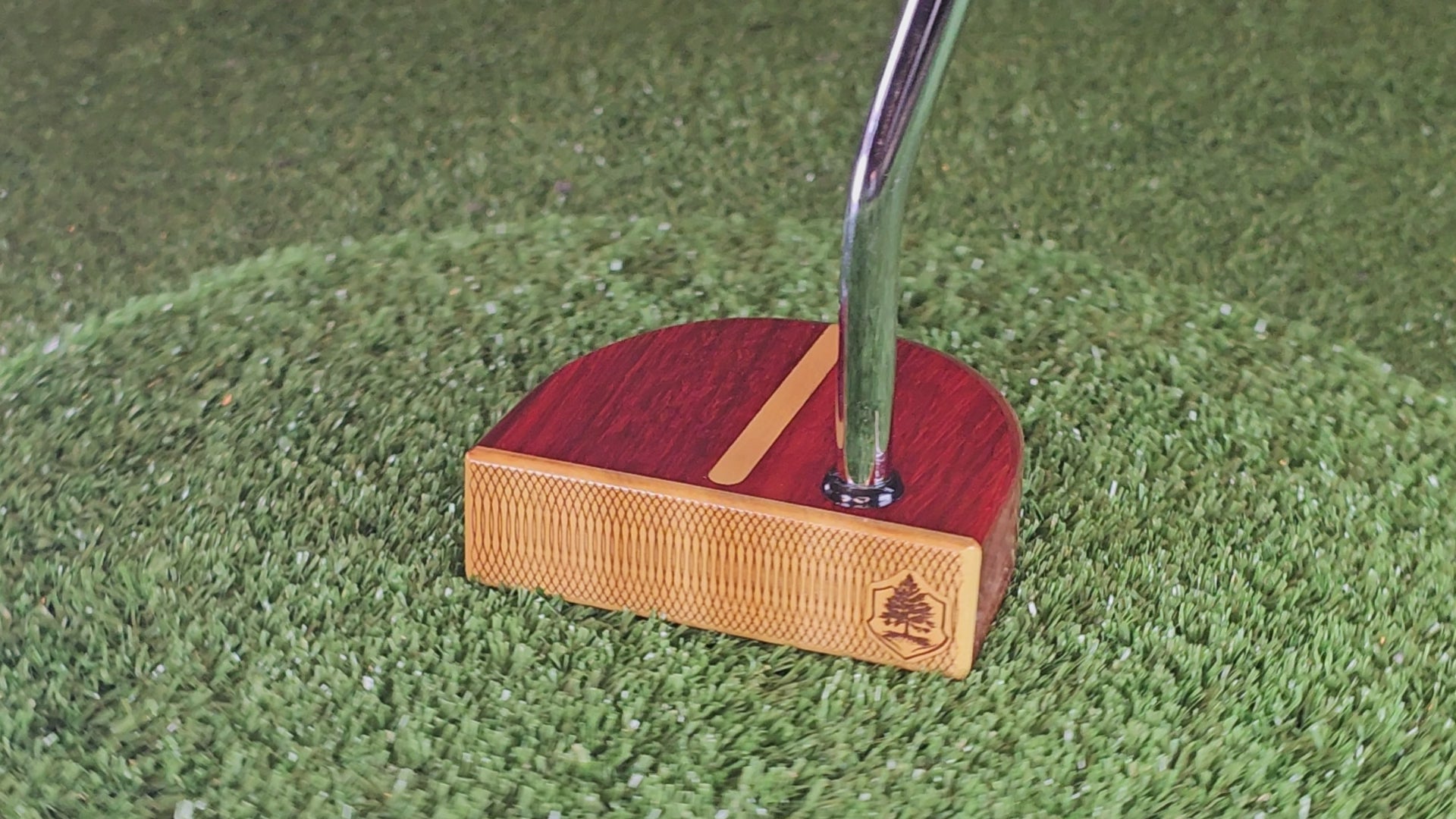 Sunfire wood putter with exotic Padauk and Yellowheart FATTY style