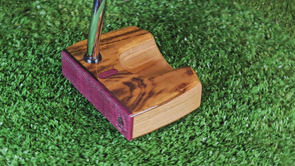 Tigerwood LEFTY putter with Purpleheart inlay exotic wood putter