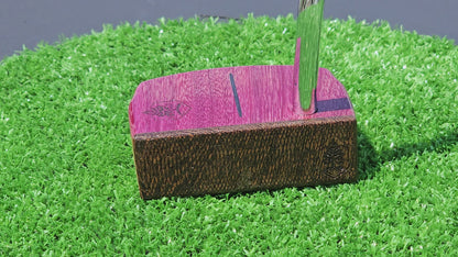 Purpleheart and Wenge face putter with multilayer body