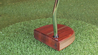 Auburn wood putter with exotic Padauk and Walnut body and inlay