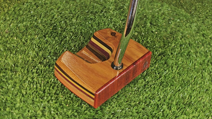 One of a Kind Center shaft Zero torque Canarywood with exotic variety wood putter
