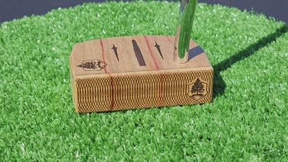 Canarywood putter with Butternut and Red Oak layered body