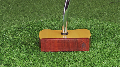 Yellowheart and Padauk exotic wood golf putter center shaft Bladewood style
