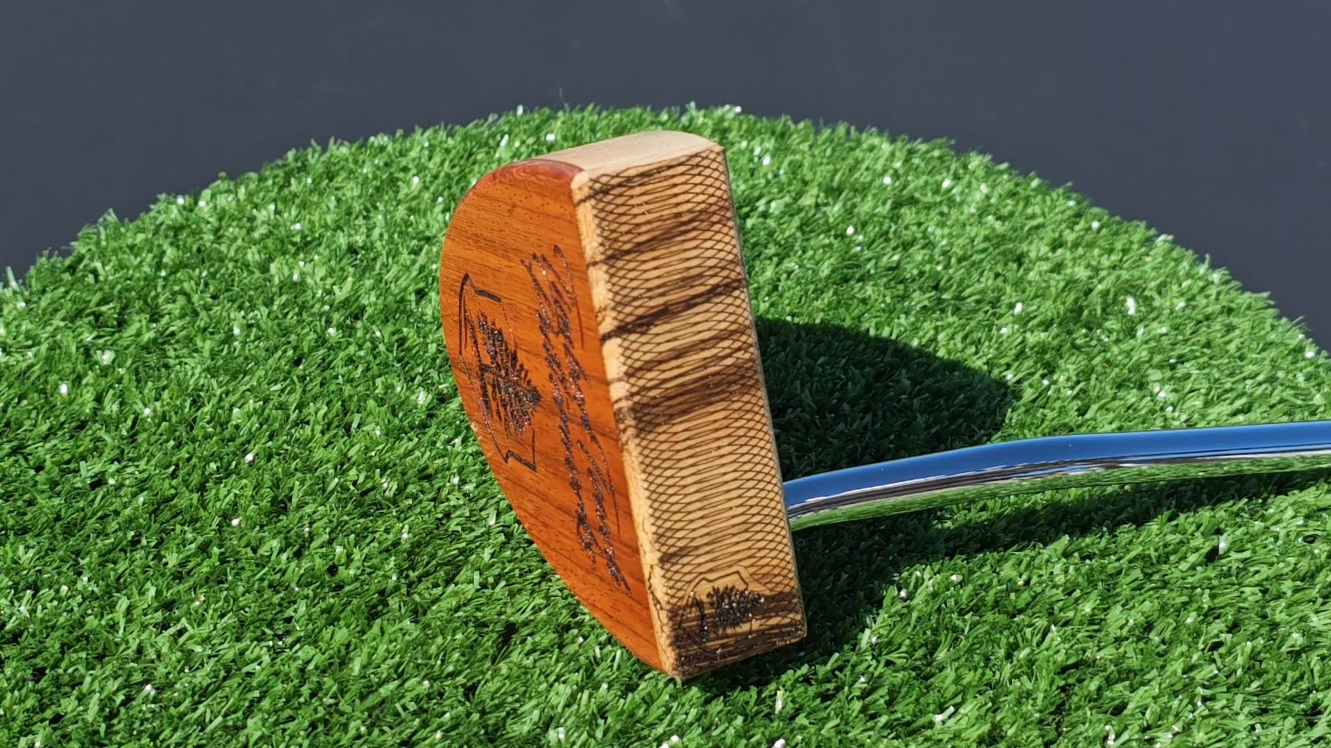 Curly Maple body with bloodwood baseplate and zebrawood faceplate