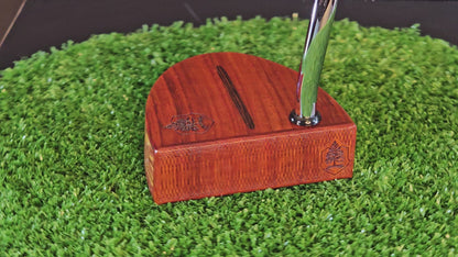 Padauk and Cedar wood Woodford style putter with Wenge wood inlay