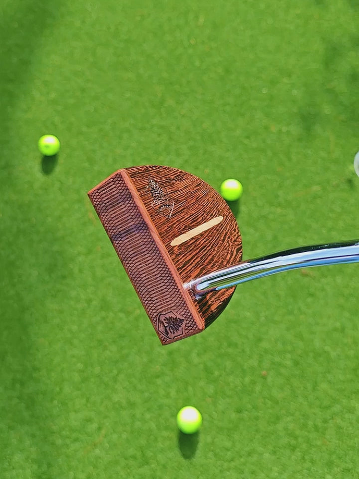 Wenge exotic wood putter with Padauk and White Limba inlay