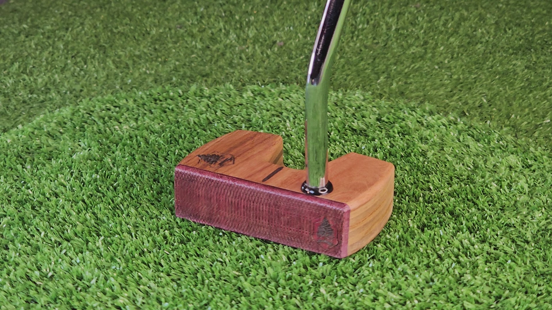 Walnut and Red Oak Putter with Purpleheart exotic wood face