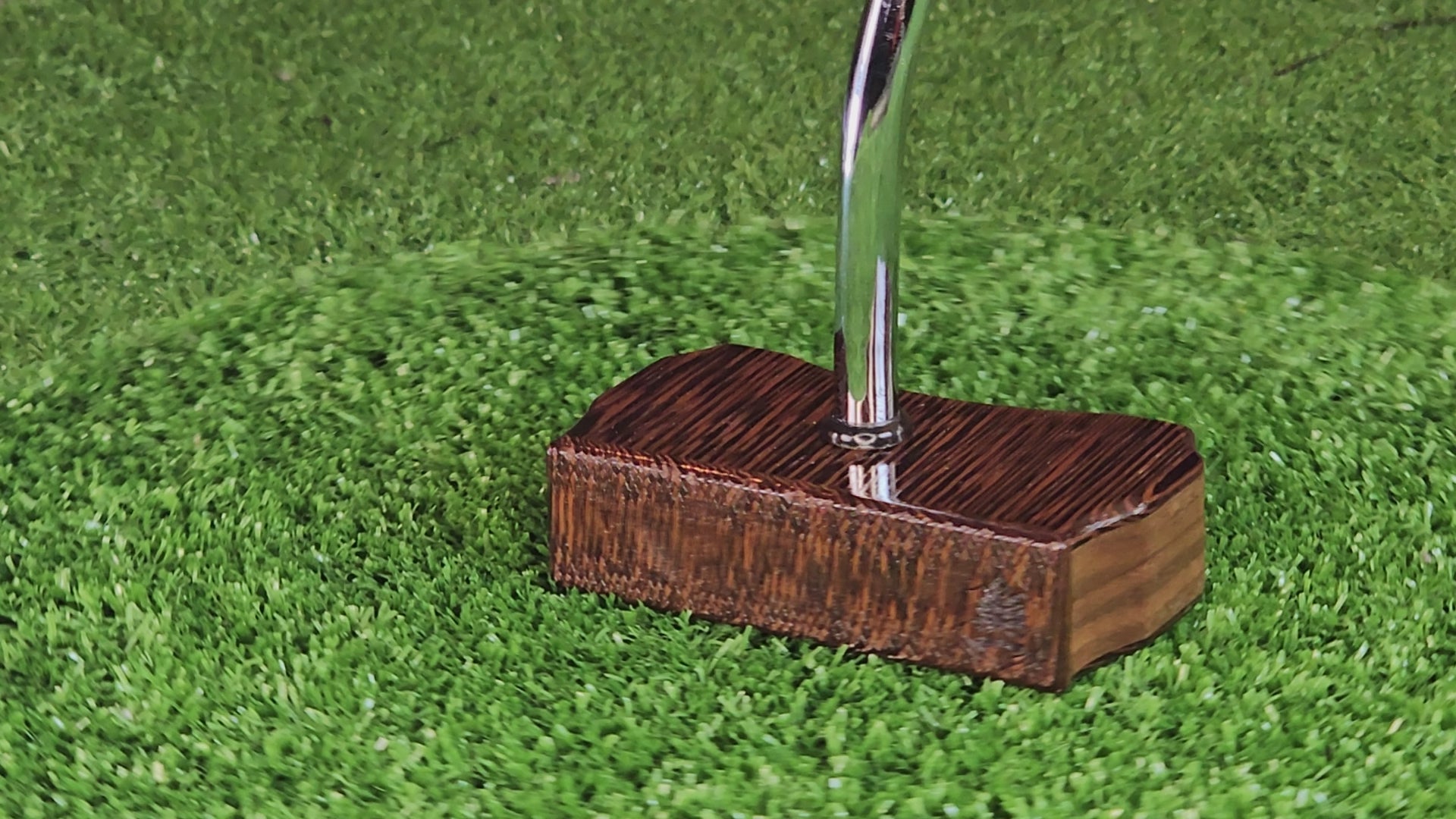Wenge and walnut exotic wood golf putter center shaft Bladewood style