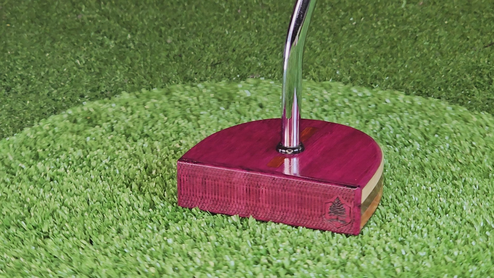 Exotic Purpleheart wood center shaft putter FATTY style