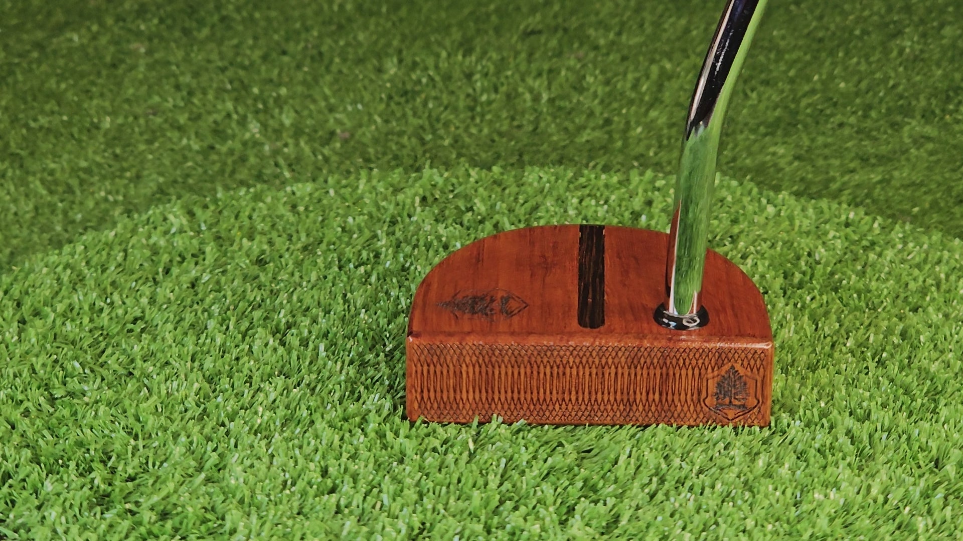 Mahogany wood putter with exotic Wenge inlay and Padauk face plate FATTY style