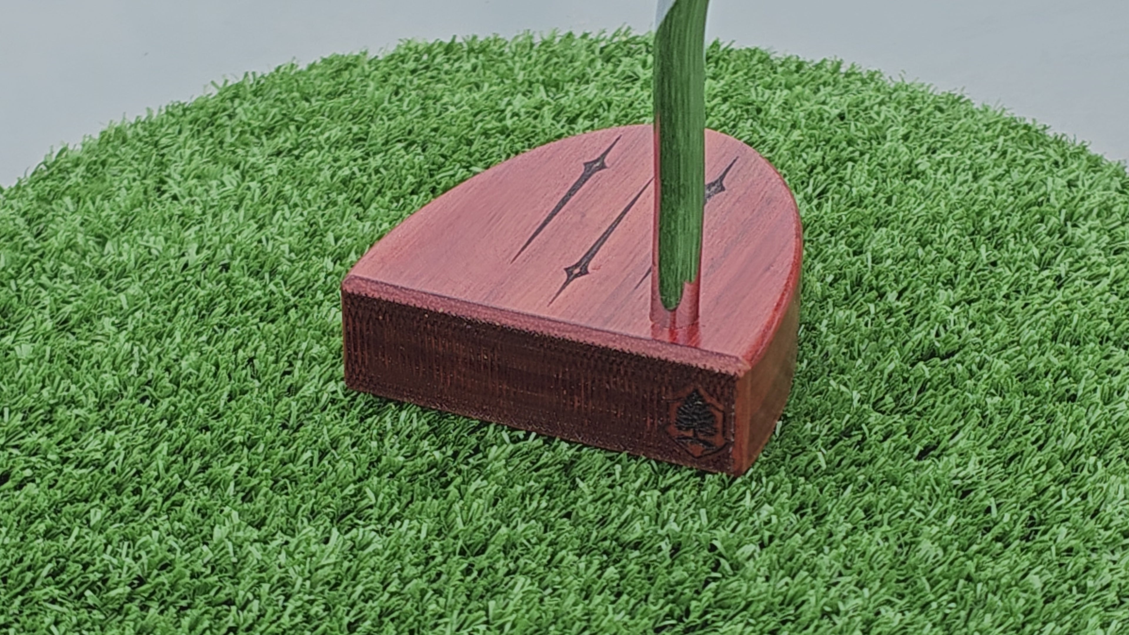 Paduak wood putter with Bloodwood base and face plate