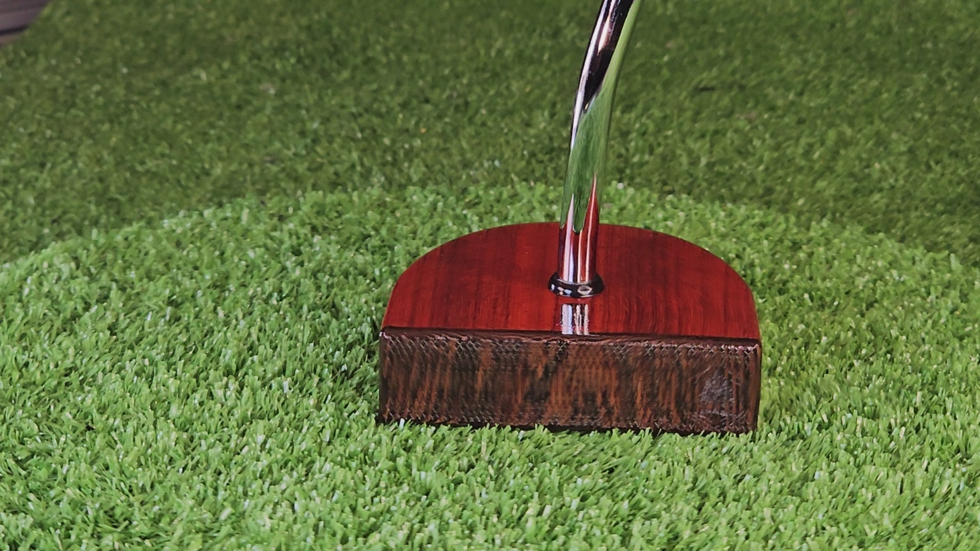 Padauk exotic wood putter Zero Torque style with center shaft