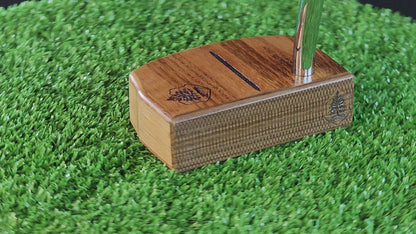 Bolivian Rosewood and Tigerwood putter with oak body Woodwin putter