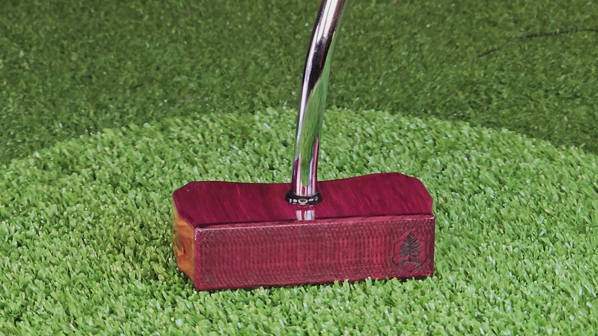 Purpleheart and Cedar exotic wood golf putter center shaft Bladewood style