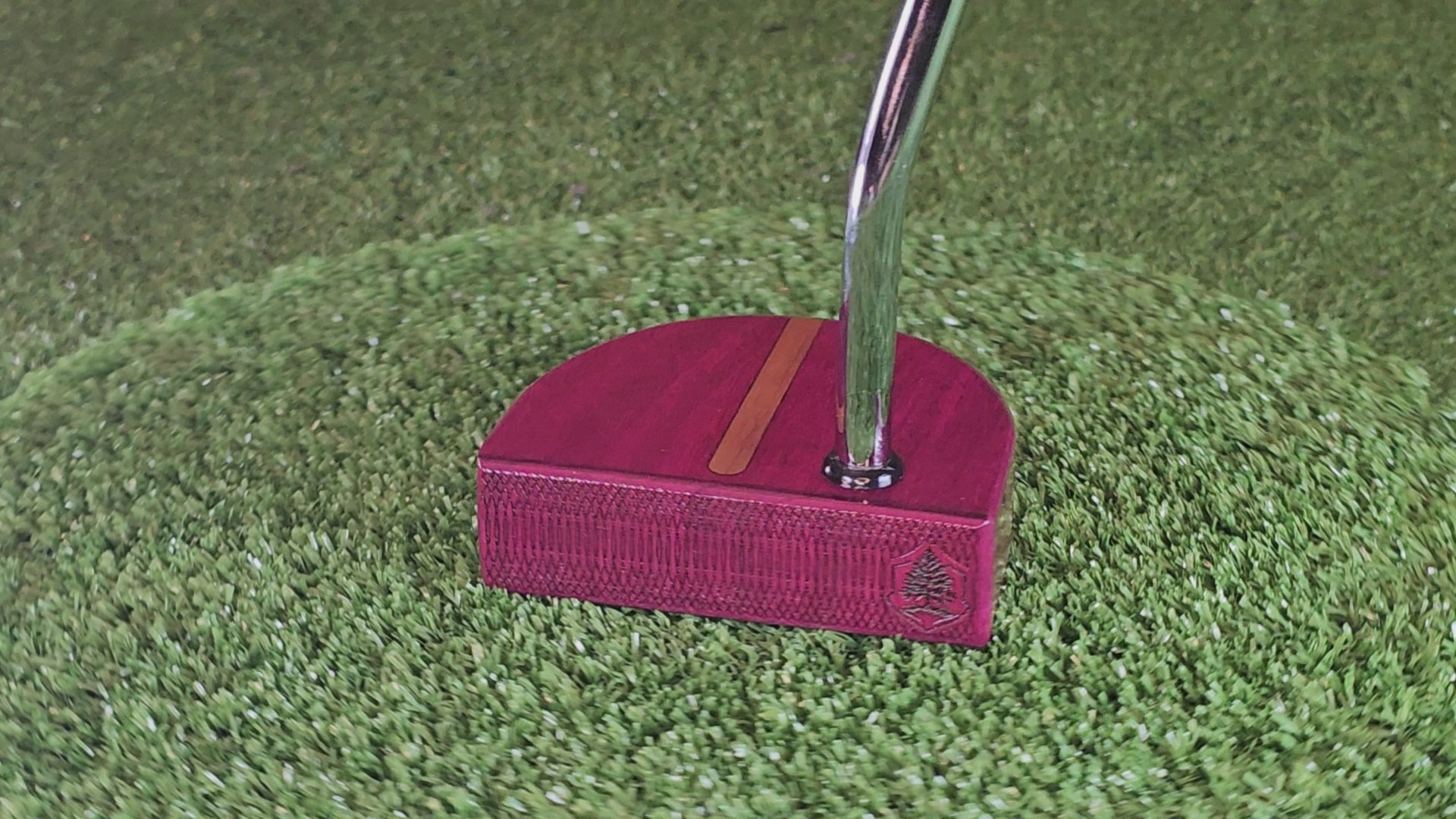 Plumbline wood putter with exotic Purpleheart and Walnut FATTY style