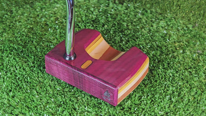 Tigerwood LEFTY putter with Purpleheart inlay exotic wood putter