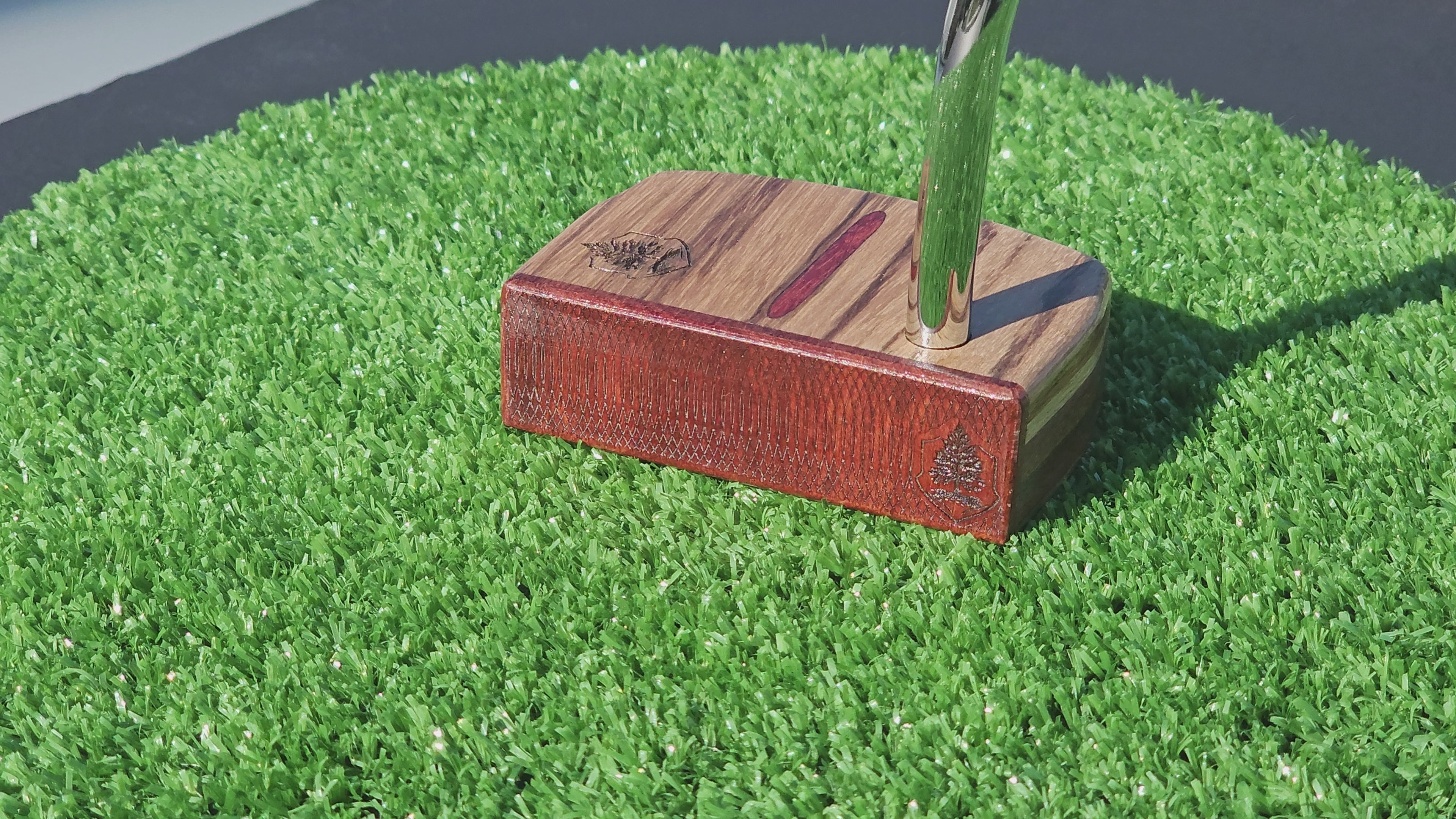 Zebrawood exotic wood putter with awesome layered body