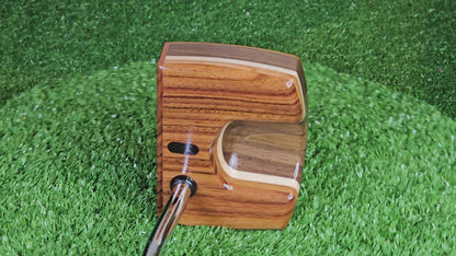 Rosewood Exotic Wood Putter with walnut and Canarywood base
