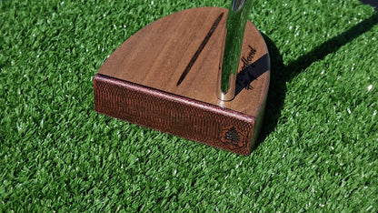 Walnut body putter with Purpleheart face plate