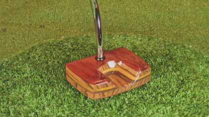 Bandolier Putter Padauk and Zebrawood zero torque center shaft Woodrich Regal Putter