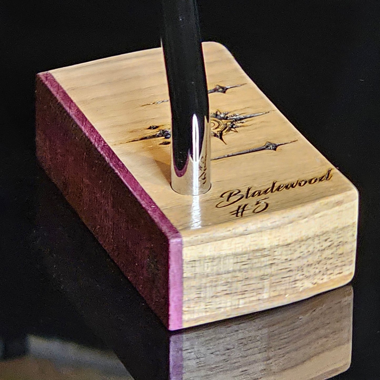 Walnut wood body putter with Purpleheart face