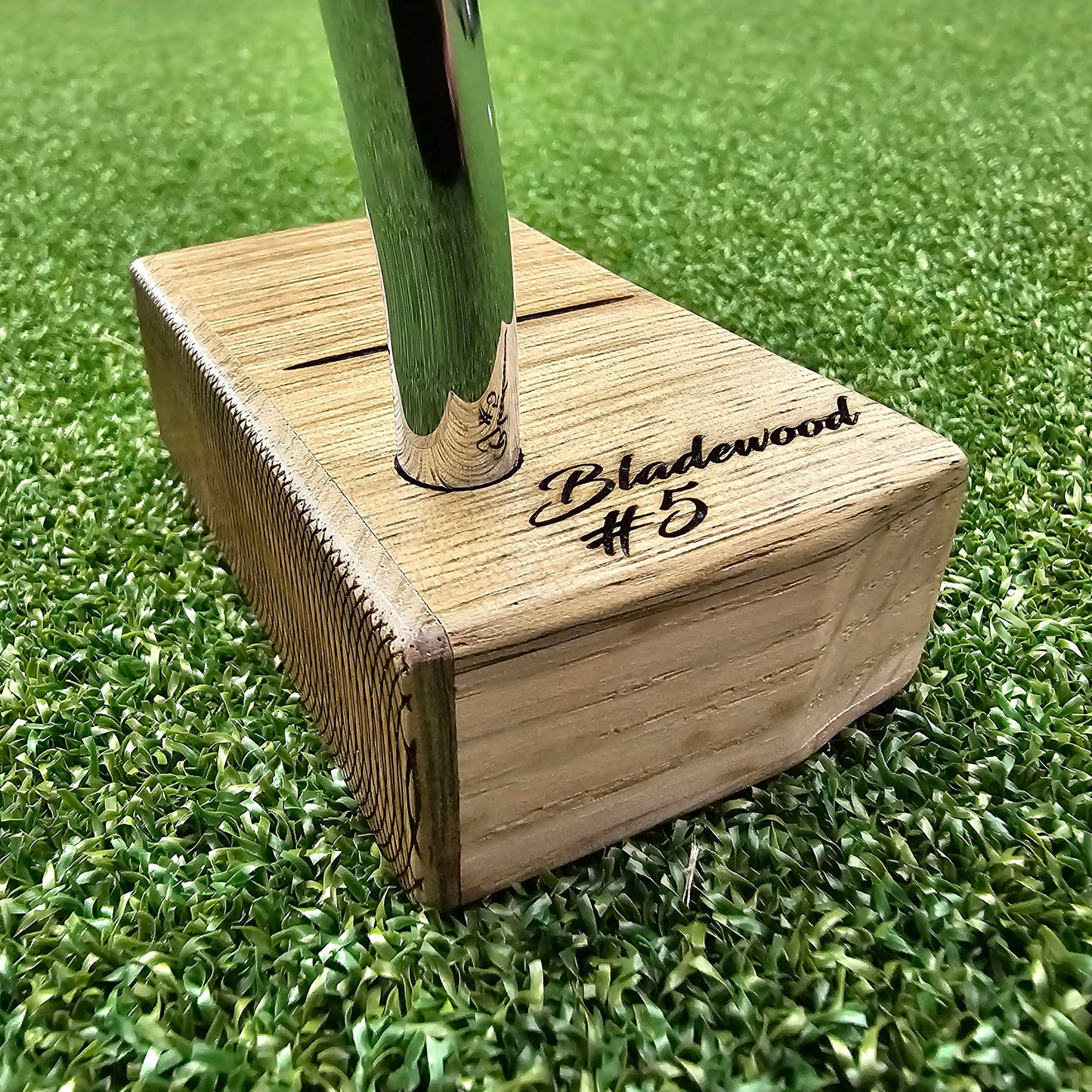 Black Limba wood top and face putter with Hard Oak Body