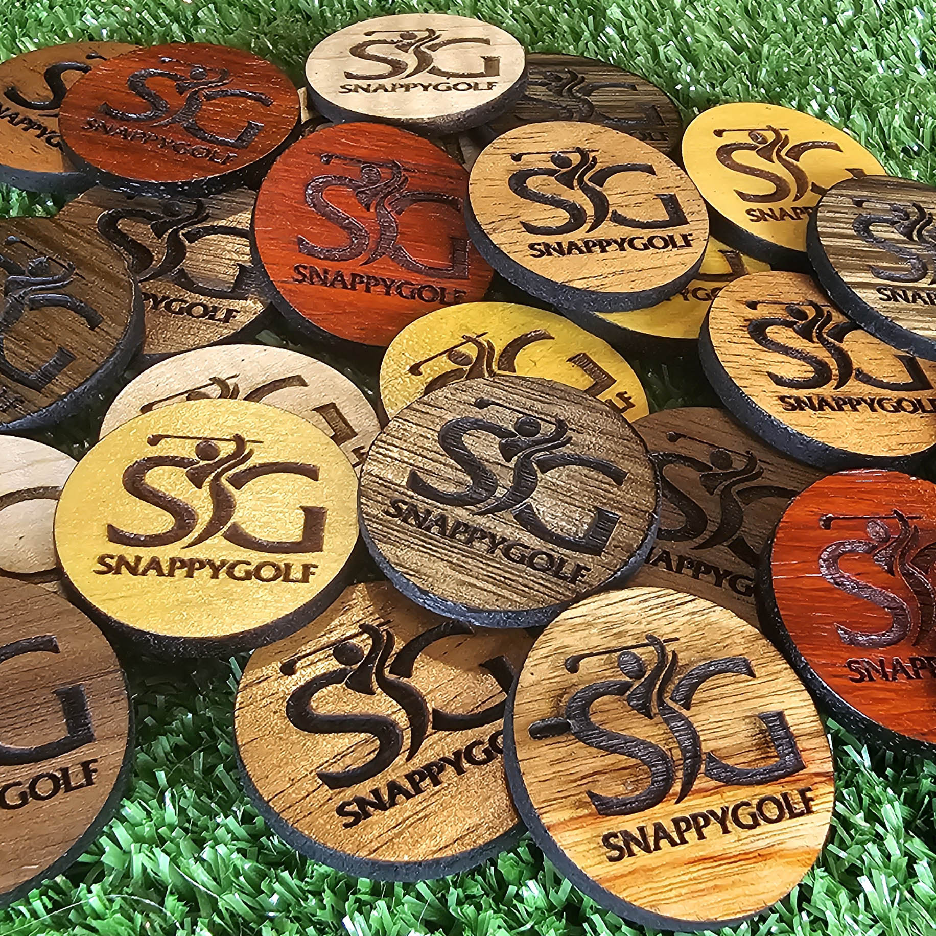 Custom Bulk Wood Golf Ball Markers