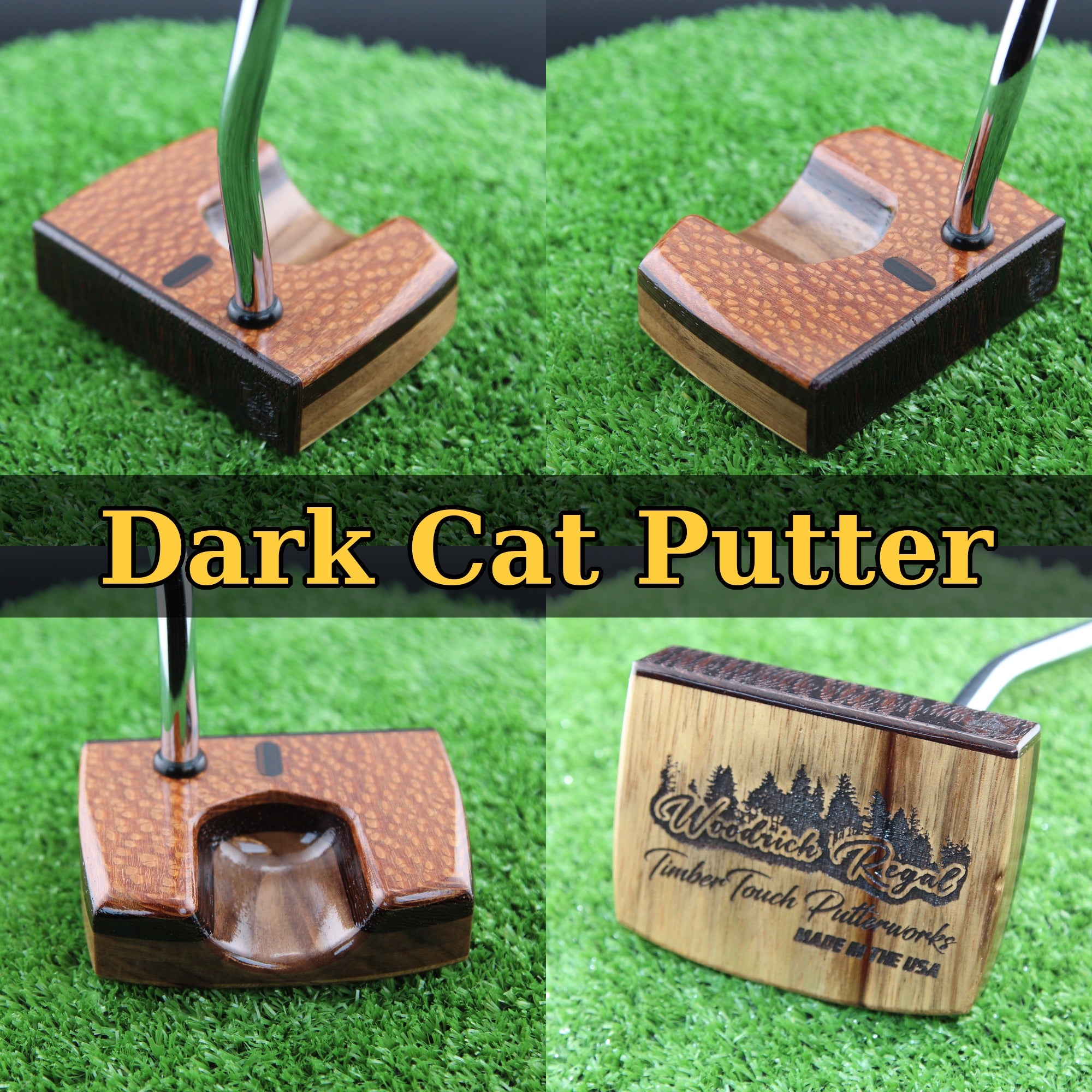 DARK CAT Leopardwood Wenge and Walnut exotic wood putter