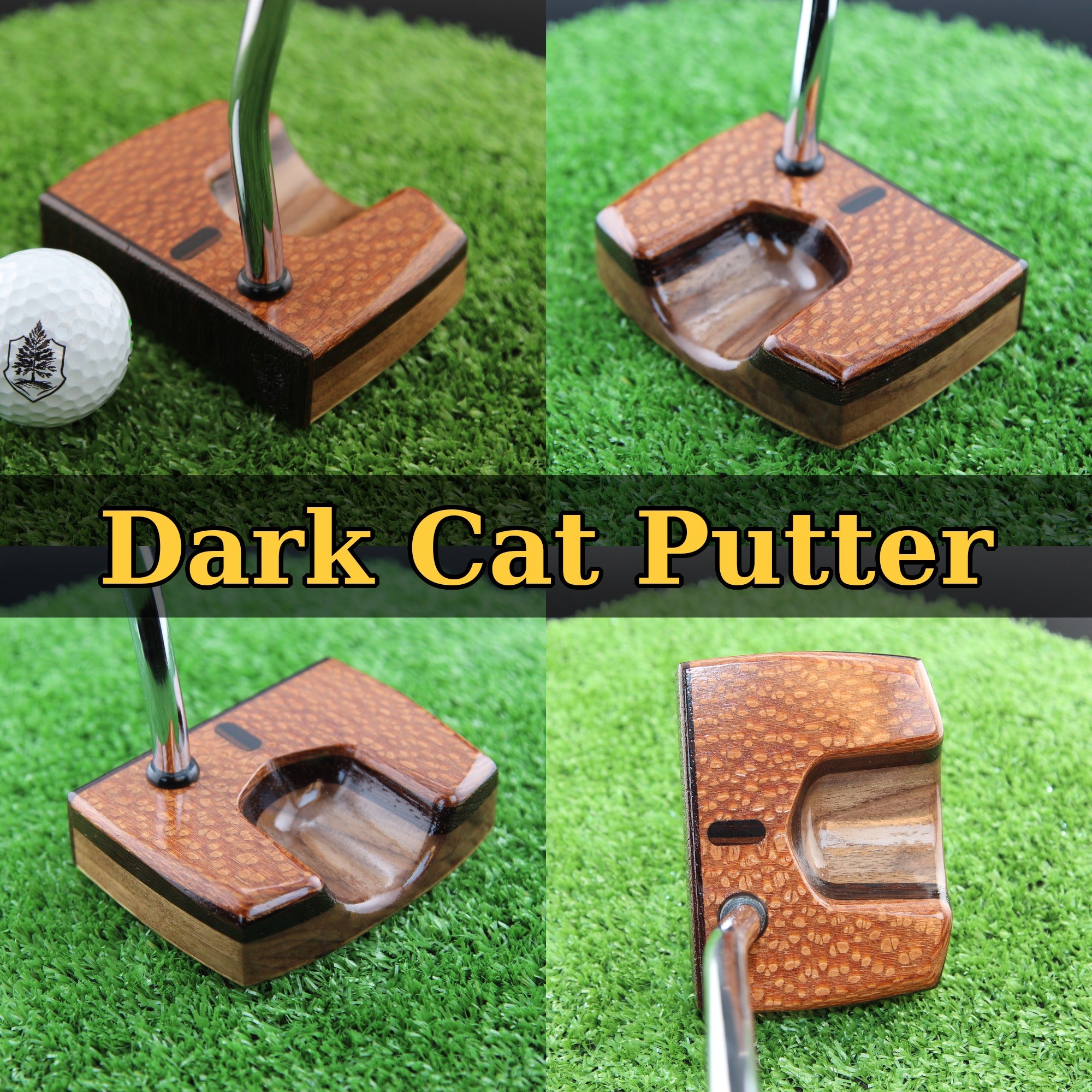DARK CAT Leopardwood Wenge and Walnut exotic wood putter