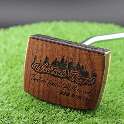Espresso style Leopardwood and Wenge zero torque center shaft Woodrich Regal Putter