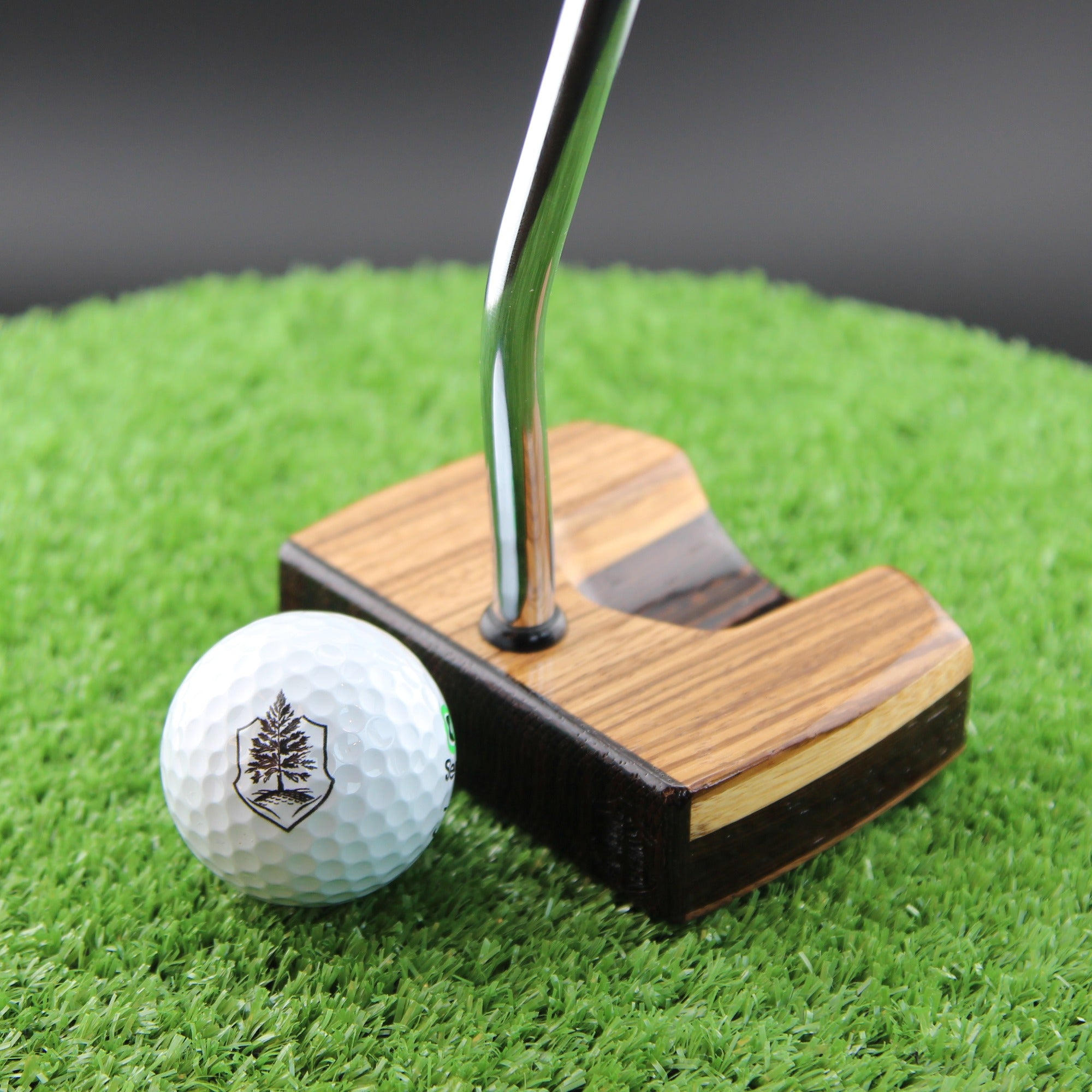 Espresso style Leopardwood and Wenge zero torque center shaft Woodrich Regal Putter