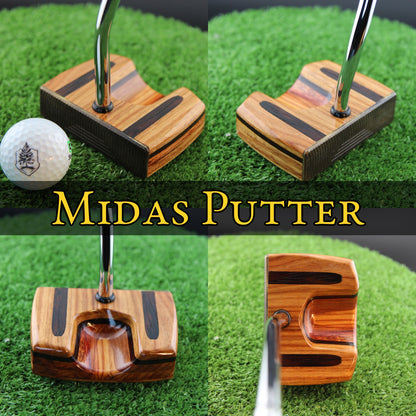 Midas Putter Canarywood with Brass Face zero torque center shaft Woodrich Regal Putter