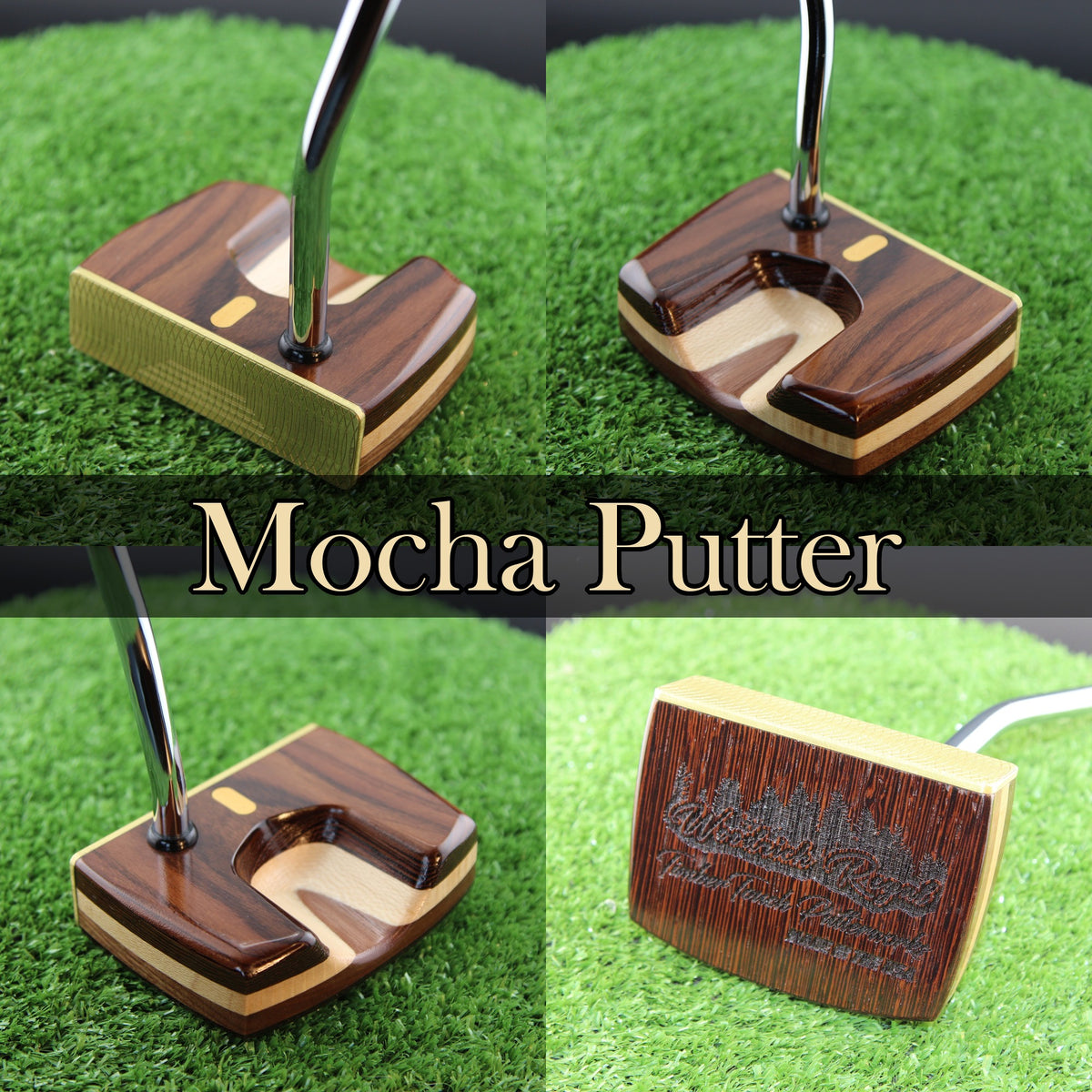 Mocha Putter Rosewood with Bright Brass Face Woodrich Regal Putter