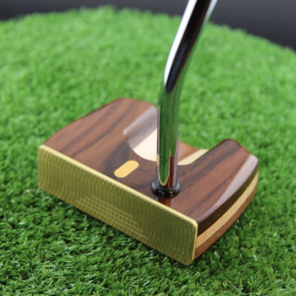 Mocha Putter Rosewood with Bright Brass Face Woodrich Regal Putter