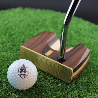 Mocha Putter Rosewood with Bright Brass Face Woodrich Regal Putter