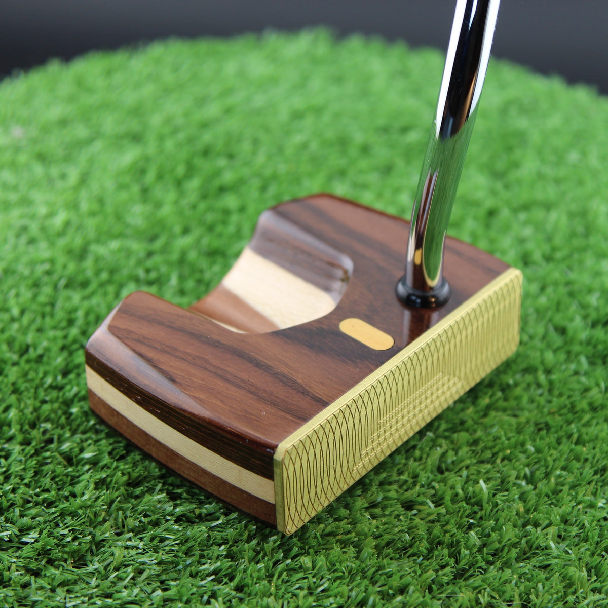 Mocha Putter Rosewood with Bright Brass Face Woodrich Regal Putter