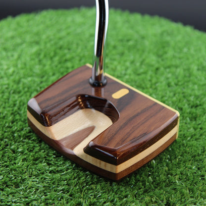Mocha Putter Rosewood with Bright Brass Face Woodrich Regal Putter
