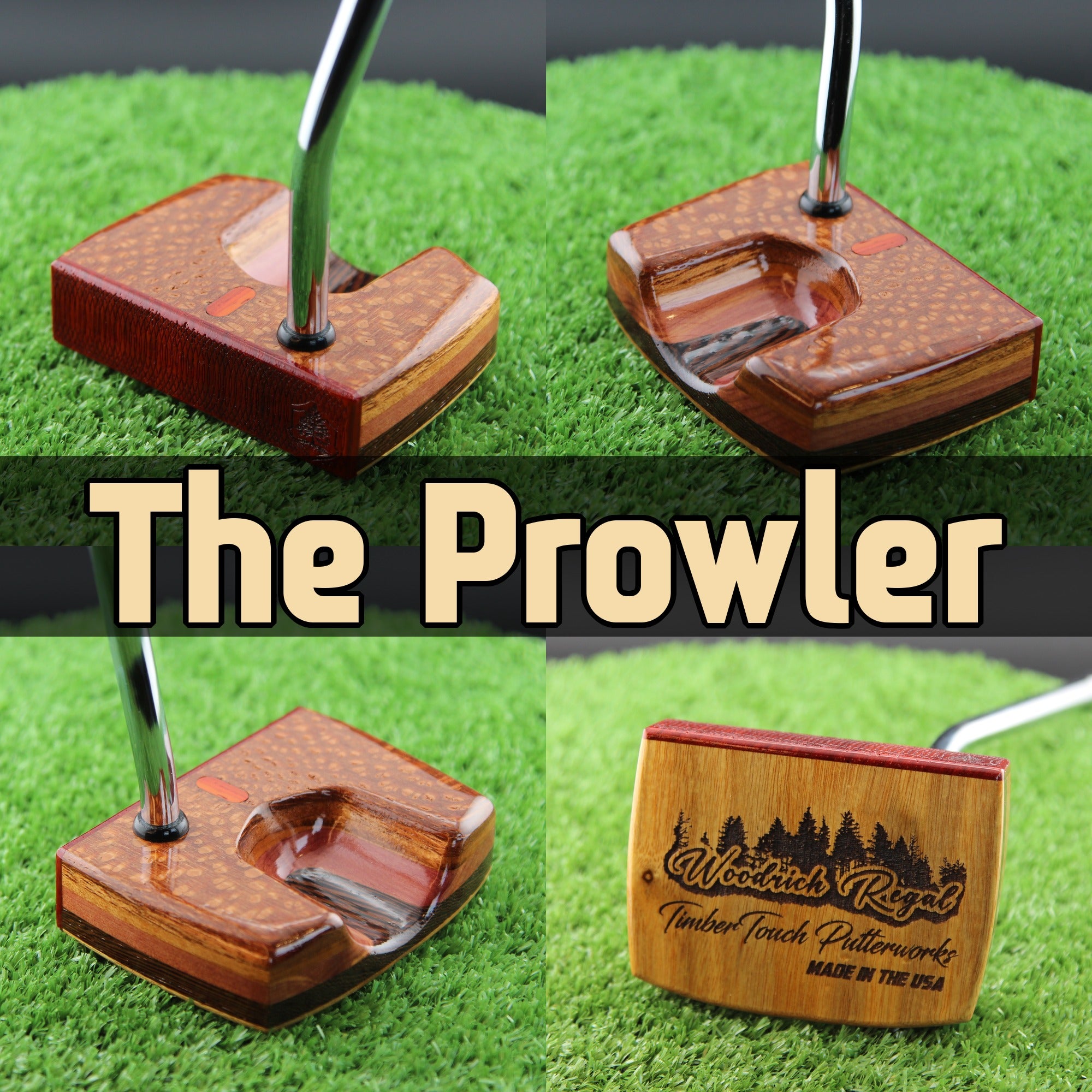 The Prowler style Leopardwood exotic wood Woodrich Regal Putter